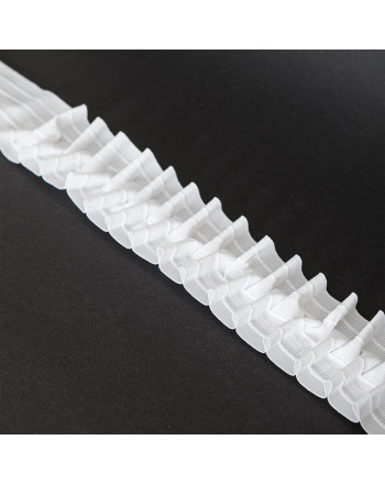 Taśma C705 "smok" 6 cm, marszczenie 1:2,5, biała ze sznurkiem