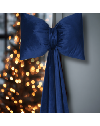 Poduszka świąteczna Kokarda welwetowa wisząca XXL kolor granatowy 40x160 cm Velvi