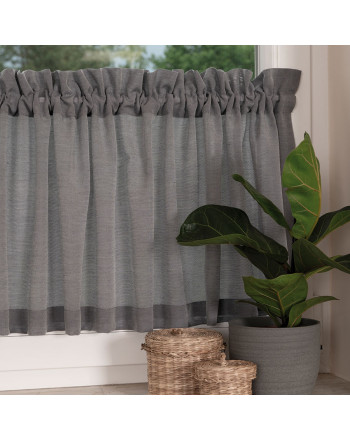 Zazdrostka batystowa gotowa na tunelu, kolor ciemny szary, szerokość 150 cm x wysokość 40 cm, Basic