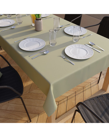 Szałwiowy obrus wodoodporny gładki wykończony listwą