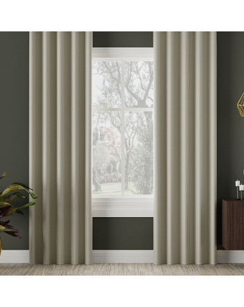 Zasłona do salonu z tkaniny zaciemniającej, na taśmie, kolor chłodny kremowy, Dona - szyta na wymiar