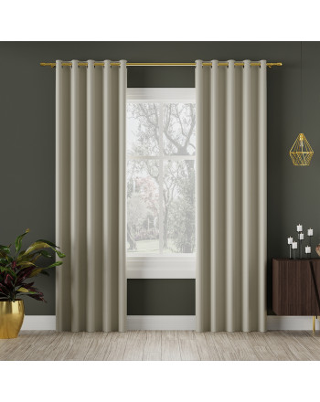 "Elegancka kremowa zasłona zaciemniająca z przelotkami – szyta na wymiar do 260 cm"