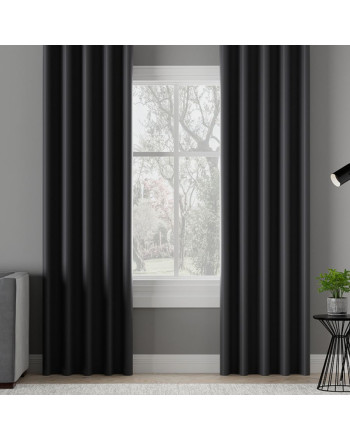 Zasłona zaciemniająca typu blackout na taśmie, Dona, kolor ciemny szary  - szyta na wymiar