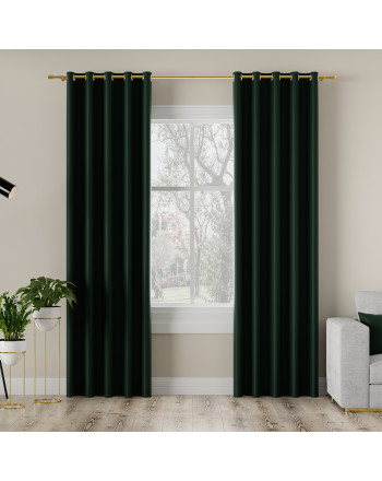Zasłona zaciemniająca typu blackout na przelotkach, kolor butelkowa zieleń - szyta na wymiar