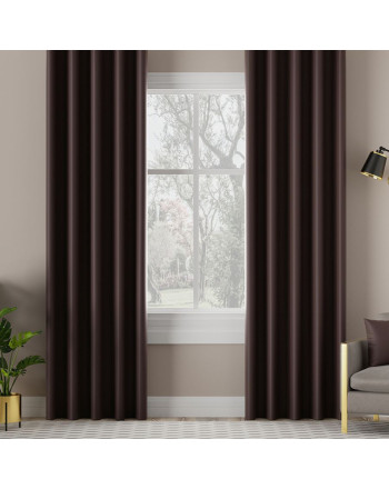 Zasłona zaciemniająca na taśmie kolor ciemny czekoladowo-brązowy, Dona - szyta na wymiar