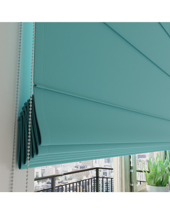 Roleta rzymska typu blackout, kolor niebieski 312 - szyta na wymiar