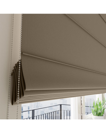 Roleta rzymska typu blackout, kolor ciemny beżowy 804 - szyta na wymiar