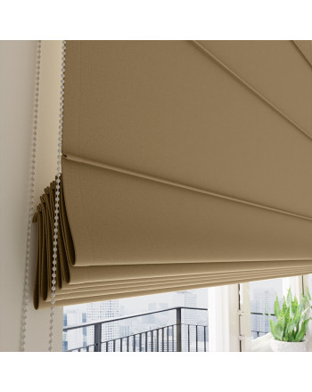 Roleta rzymska typu blackout, kolor khaki 834 - szyta na wymiar
