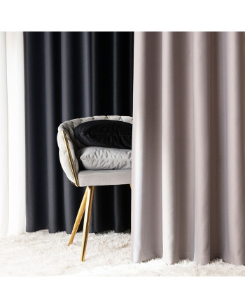 Gotowa zasłona blackout na przelotkach, 85% zaciemniająca, kolor szary, rozmiar 140x250 cm, Dona