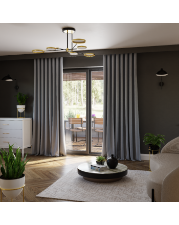 Zasłona zaciemniająca do salonu 100% blackout na taśmie, kolor chłodny szary- szyta na wymiar