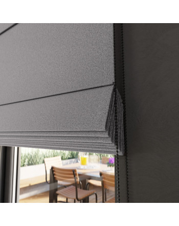 Roleta rzymska do salonu 100% zaciemnienia super blackout, kolor szary - szyta na wymiar