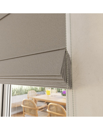 Roleta rzymska do salonu 100% zaciemnienia super blackout, kolor jasny beżowy - szyta na wymiar