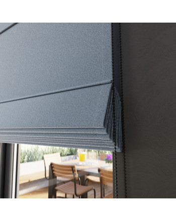 Roleta rzymska zaciemniająca do salonu 100% zaciemnienia super blackout,  kolor niebieski - szyta na wymiar