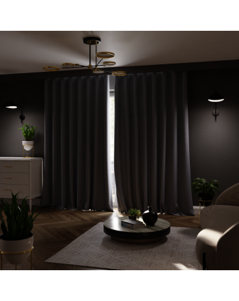  Zasłona zaciemniająca do salonu 100% blackout na taśmie, kolor ciemny szary - szyta na wymiar