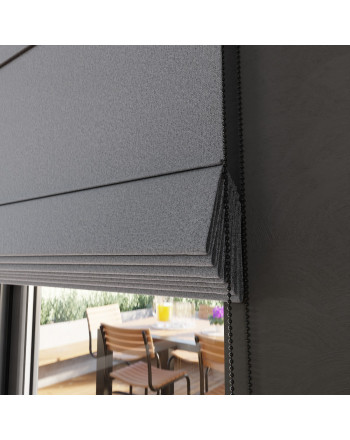 Roleta rzymska zaciemniająca 100% do pokoju dziecięcego, kolor ciemny szary - szyta na wymiar