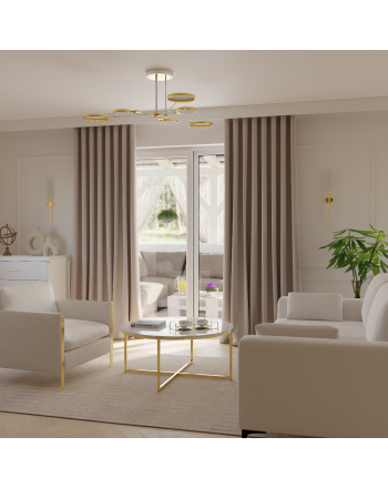 Zasłona zaciemniająca do salonu 100% blackout na taśmie wave, kolor ciemny beżowy - szyta na wymiar