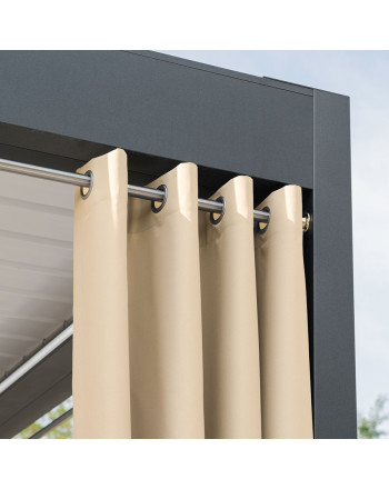 Gotowa zasłona tarasowa na przelotkach Gardenia, kolor ciemny kremowy, dostępna w kilku rozmiarach