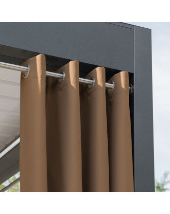 Gotowa zasłona tarasowa na przelotkach Gardenia, kolor ciepły brązowy, dostępna w kilku rozmiarach