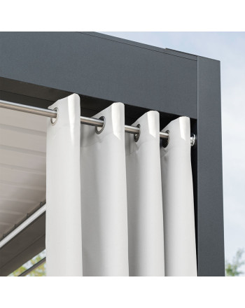 Gotowa zasłona tarasowa na przelotkach Gardenia, kolor biały, dostępna w kilku rozmiarach