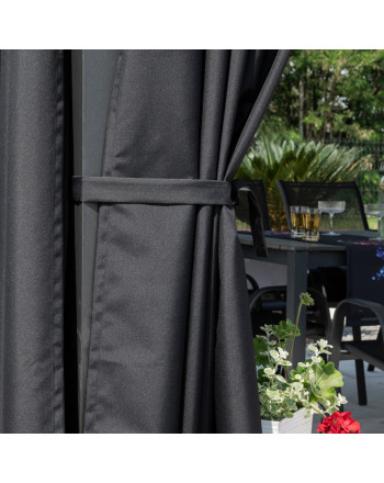 Szarfa dekoracyjna do zasłon tarasowych, rozmiar 5x140 cm, kolor czarny