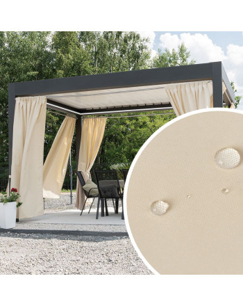 Zasłona zewnętrzna, wodoodporna,  na taśmie, kolor kremowy, Ariel - szyta na wymiar
