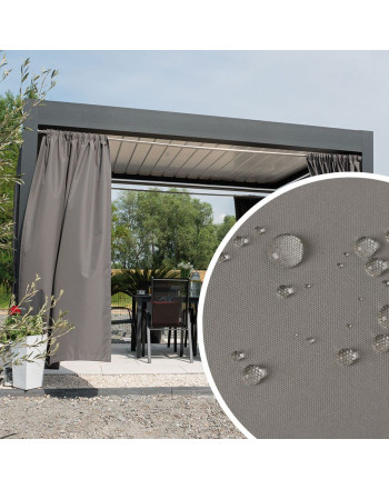 Zasłona zewnętrzna, wodoodporna premium, na taśmie, kolor ciemno-szary, Moana - szyta na wymiar