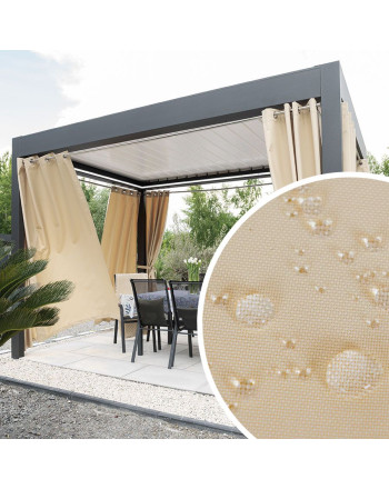 Zasłona zewnętrzna, wodoodporna premium, na przelotkach kolor kremowy, Moana - szyta na wymiar