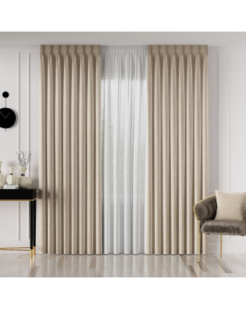 PREMIUM ALLURE Ekskluzywna zasłona na fleksach Velvet, kolor kremowy 