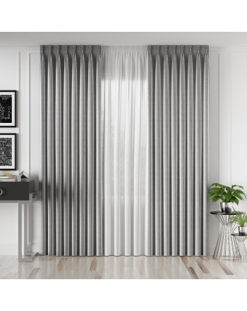 PREMIUM ALLURE Ekskluzywna zasłona na fleksach Velvet, kolor szary - szyta na wymiar