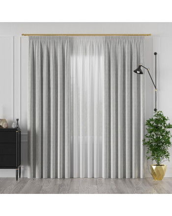 PREMIUM ALLURE Ekskluzywna zasłona na haczykach fleksach Velvet, jasny szary - szyta na wymiar