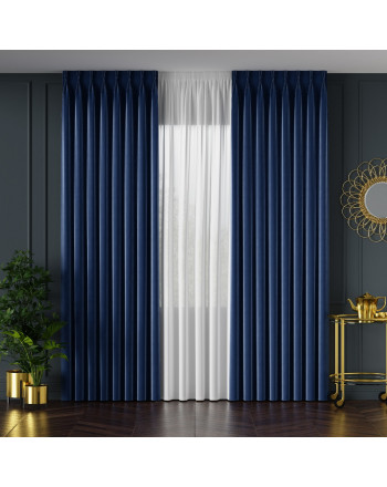 PREMIUM ALLURE Ekskluzywna zasłona na fleksach Velvet, kolor granatowy - szyta na wymiar