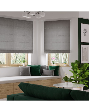 Gotowa roleta rzymska welwetowa Velvi, kolor jasny szary