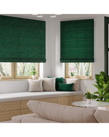 Gotowa roleta rzymska welwetowa Velvi, kolor butelkowy zielony