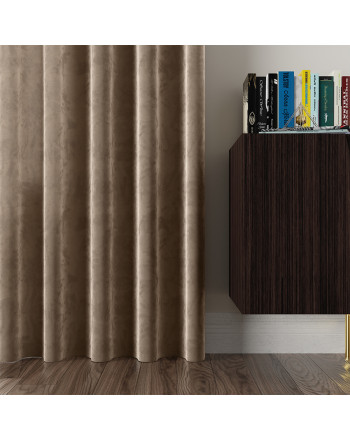 Zasłona welwetowa beżowa na przelotkach Velvi  