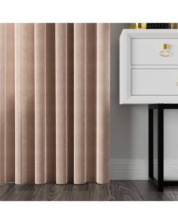 Zasłona welwetowa jasnobeżowa na przelotkach Velvi 