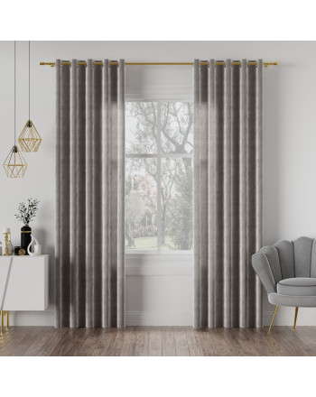 Welwetowa zasłona gotowa na taśmie Velvi, kolor ciemny szary, dostępna w kilku rozmiarach 