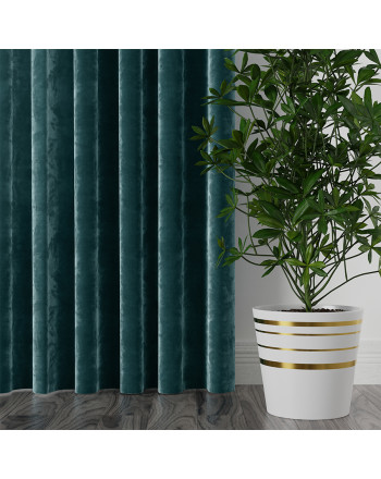 Zasłona welwetowa ciemnoturkusowa do szyny sufitowej Velvi 