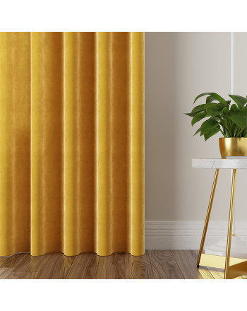 Zasłona welwetowa żółta na przelotkach Velvi 