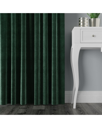 Zasłona welwetowa butelkowa zieleń na przelotkach Velvi 