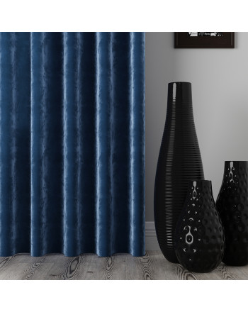 Zasłona welwetowa granatowa na taśmie Velvi 
