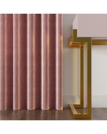 Zasłona welwetowa ciemny pudrowy róż na przelotkach Velvi