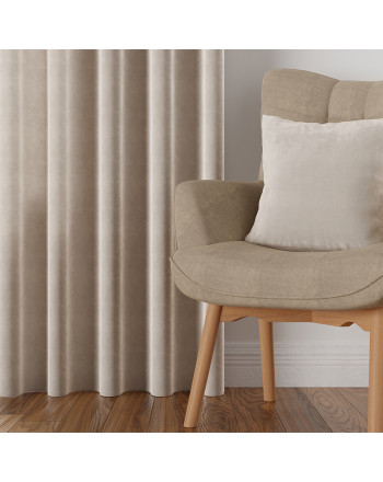 Zasłona welwetowa kremowa na przelotkach Velvi