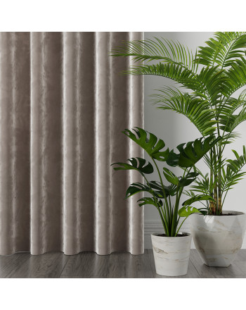 Zasłona welwetowa szaro-beżowa na przelotkach Velvi