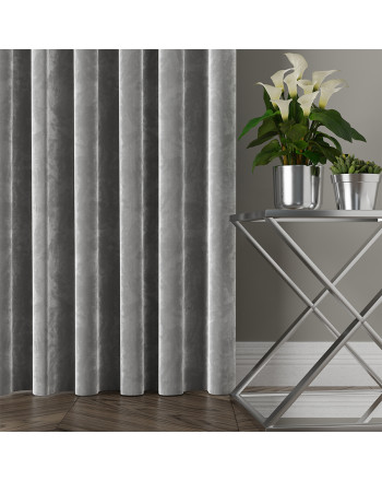 Zasłona welwetowa chłodny szary na taśmie Velvi
