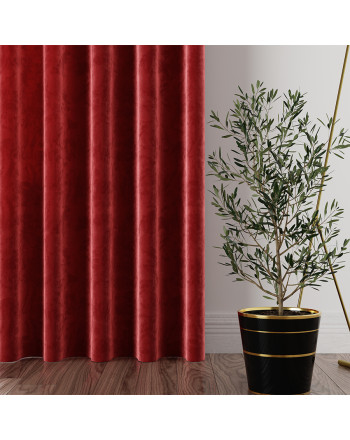 Zasłona welwetowa czerwona do szyny sufitowej Velvi
