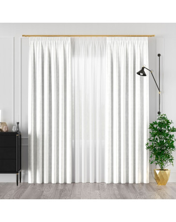 Welwetowa zasłona gotowa na taśmie do salonu, kolor biały, dostępna w kliku rozmiarach, Velvi 