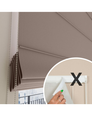 Materiał do mechanizmu rolety rzymskiej kolor ciemny chłodny beżowy - szyta na wymiar