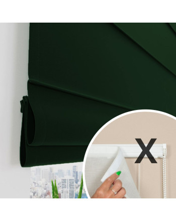 Materiał do mechanizmu rolety rzymskiej kolor zielony butelkowy - szyta na wymiar