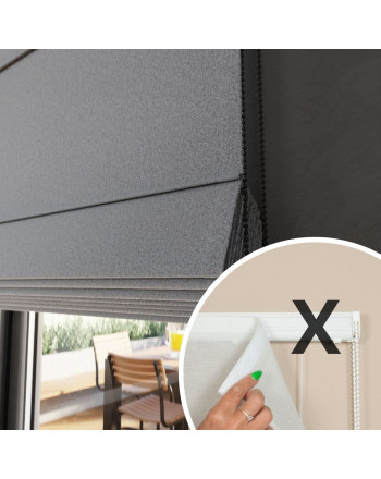 Materiał do mechanizmu rolety rzymskiej 100% zaciemniający kolor chłodny szary - szyta na wymiar