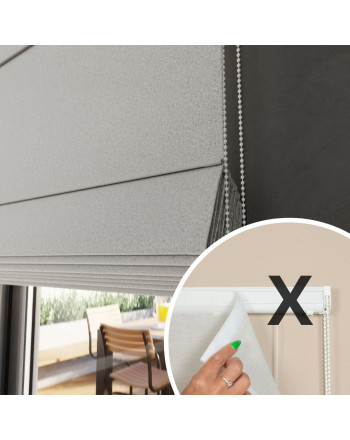 Materiał do mechanizmu rolety rzymskiej 100% zaciemniający kolor pastelowy szary - szyta na wymiar